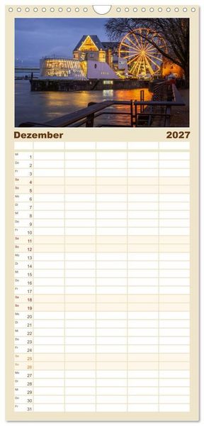Produktbild: Familienplaner 2027 - Urbane Impressionen: Domstadt K&ouml;ln - Lebensgef&uuml;hl am Rhein mit 5 Spalten (Wandkalender, 21 x 45 cm) CALVENDO