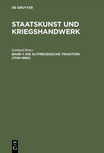 Produktbild: Die altpreu&szlig;ische Tradition (1740&ndash;1890)