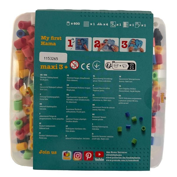 Produktbild: Hama 8744 - My first Hama B&uuml;gelperlen Maxi 3+, Box mit ca. 600 St&uuml;ck, Stiftplatte und Zubeh&ouml;r, Gartenmotive