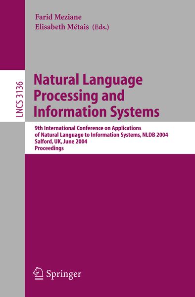 Produktbild: Natural Language Processing and Information Systems