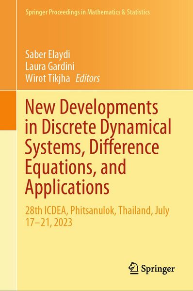 Produktbild: New Developments in Discrete Dynamical Systems, Difference Equations, and Applications