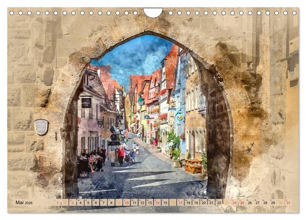 Produktbild: Romantische St&auml;dte - Rothenburg ob der Tauber (Wandkalender 2026 DIN A4 quer), CALVENDO Monatskalender