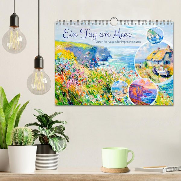 Produktbild: Ein Tag am Meer - Durch die Augen der Impressionisten (Wandkalender 2026 DIN A4 quer), CALVENDO Monatskalender