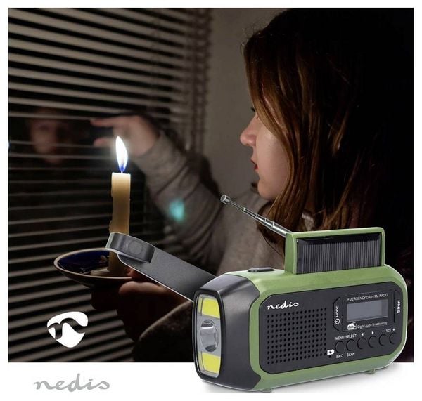 Produktbild: Nedis RDDBCR2000GN Notfallradio DAB+, UKW, FM Notfallradio, DAB+, UKW Gr&uuml;n, Schwarz