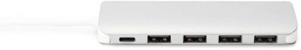 Produktbild: Digitus DA-70242-1 USB-Hub 4+1 Port USB-A USB 3.0 5 GBit/s mit Schnellladeport, mit USB-C&reg; Stecker, mit Aluminiumgeh&auml;use Silber DA-70242-1