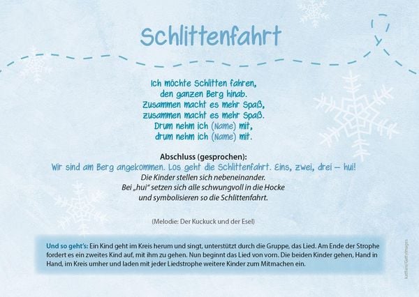 Produktbild: Die Kita-Jahreszeiten-Karten: 32 Spiellieder f&uuml;r den Winter