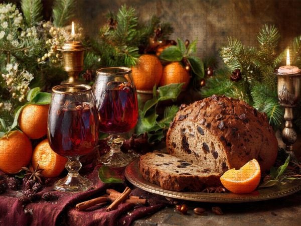 Produktbild: CALVENDO Puzzle Winterw&uuml;rze & Festtagsbrot ein Genuss, der das Herz w&auml;rmt | 1000 Teile Lege-Gr&ouml;&szlig;e 64x48cm Foto-Puzzle f&uuml;r gl&uuml;ckliche Stunden
