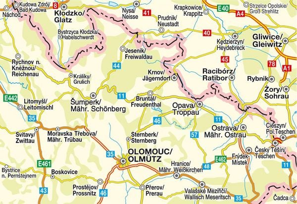 Produktbild: H&ouml;fer Stra&szlig;enkarte CS 003 Tschechien - Ostb&ouml;hmen, Nordm&auml;hren 1:200.000