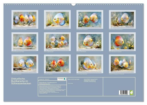 Produktbild: Diskusfische. Buntbarsche im S&uuml;&szlig;wasserbecken (Wandkalender 2027 DIN A2 quer), CALVENDO Monatskalender