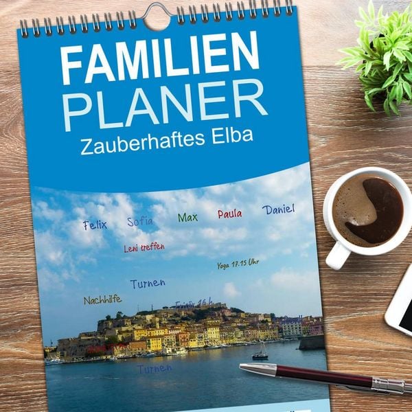 Produktbild: Familienplaner 2026 - Zauberhaftes Elba mit 5 Spalten (Wandkalender, 21 x 45 cm) CALVENDO