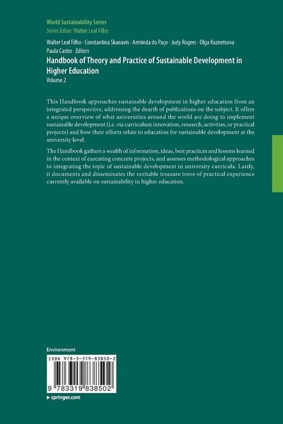 Produktbild: Handbook of Theory and Practice of Sustainable Development in Higher Education