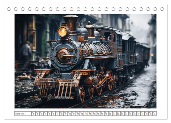 Produktbild: KI-Lokomotiven (Tischkalender 2026 DIN A5 quer), CALVENDO Monatskalender