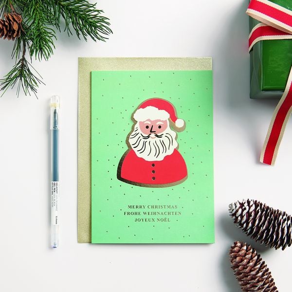 Produktbild: 3D-Kartenset B6, Weihnachtsmann MIX