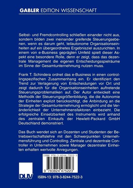 Produktbild: e-Business und die Steuerung teilautonomer Organisationseinheiten