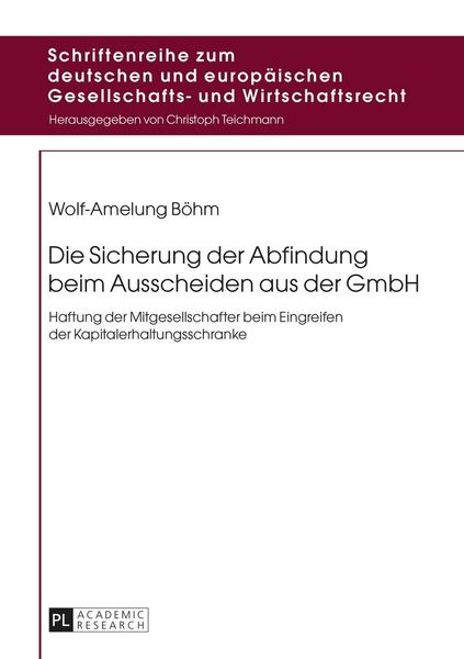 Produktbild: Die Sicherung der Abfindung beim Ausscheiden aus der GmbH