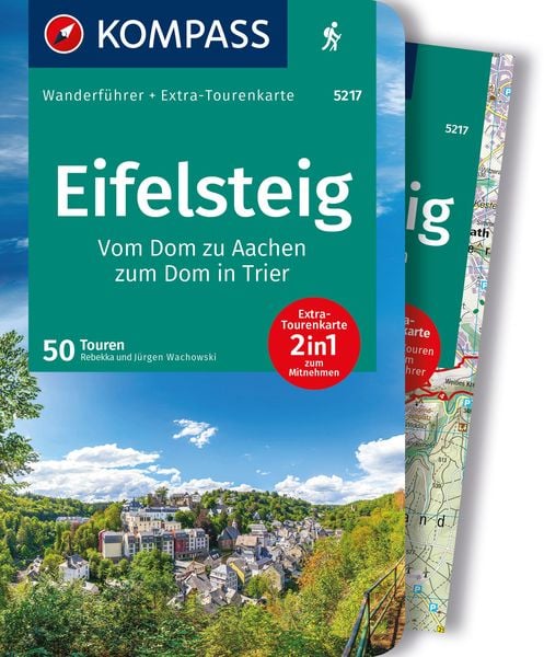 Produktbild: KOMPASS Wanderf&uuml;hrer Eifelsteig, 50 Touren mit Extra-Tourenkarte