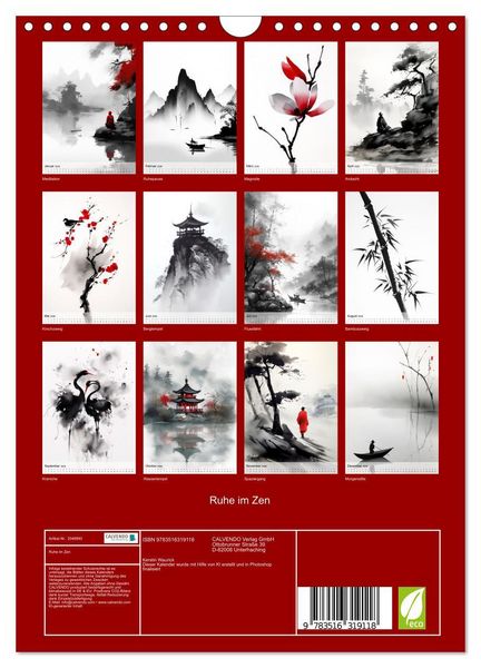 Produktbild: Ruhe im Zen (Wandkalender 2026 DIN A4 hoch), CALVENDO Monatskalender