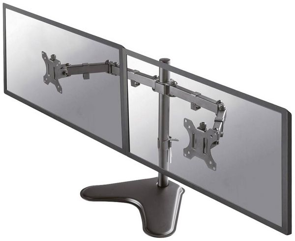 Produktbild: "Neomounts FPMA-D550DDBLACK Monitor-Tischhalterung 2 Display(s) 25,4 cm (10\") - 81,3 cm (32\") Schwarz Schwenkbar, Rotierbar, Neigbar, Stand, H&ouml;henv