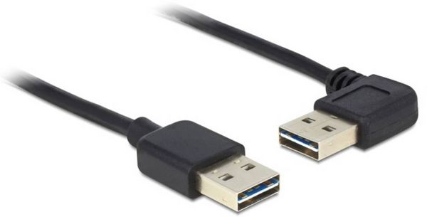 Produktbild: Delock USB-Kabel USB 2.0 USB-A Stecker, USB-A Stecker 0.50m Schwarz 85176