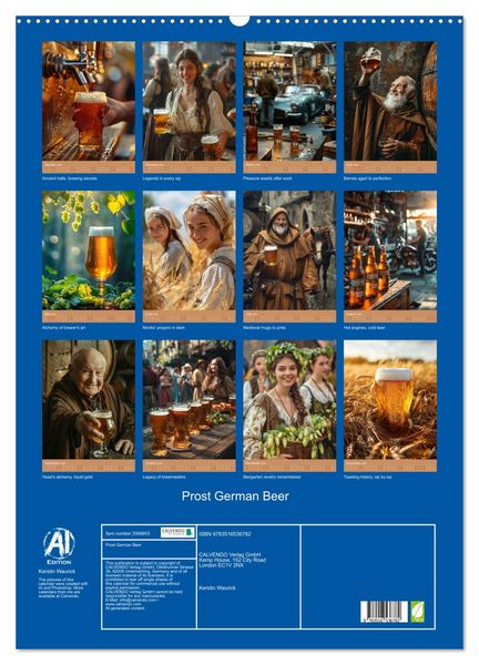 Produktbild: Prost German Beer (Wall Calendar 2026 DIN A2 portrait), CALVENDO 12 Month Wall Calendar