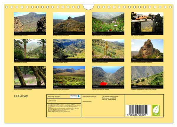 Produktbild: La Gomera (Wandkalender 2026 DIN A4 quer), CALVENDO Monatskalender