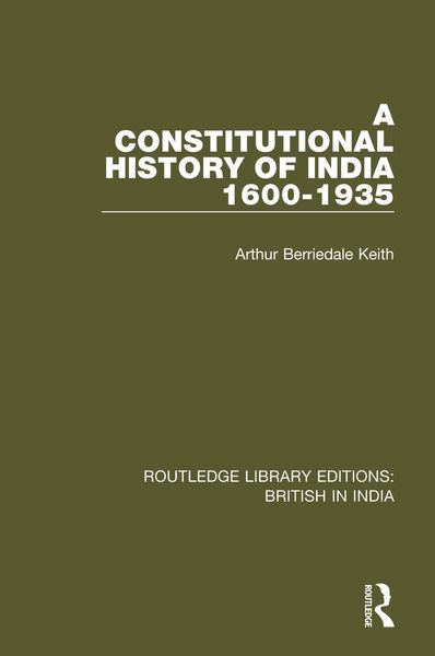 Produktbild: A Constitutional History of India, 1600-1935