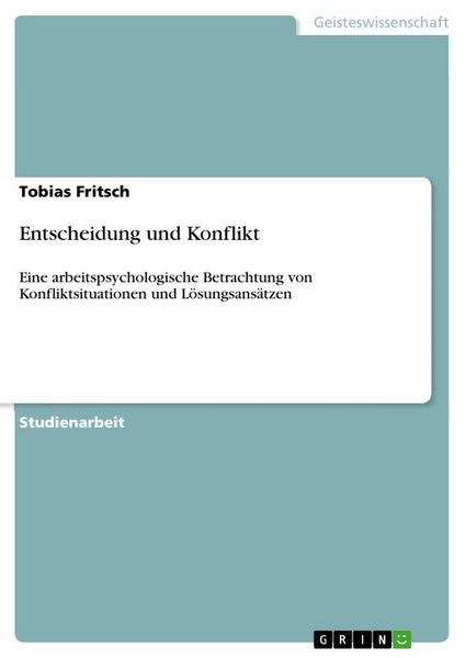 Produktbild: Fritsch, T: Entscheidung und Konflikt
