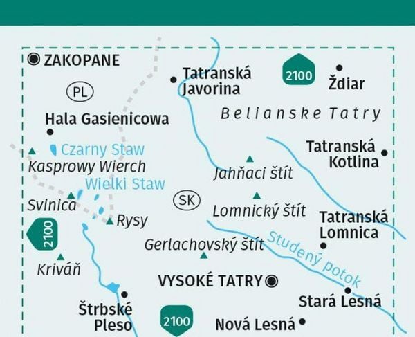 Produktbild: KOMPASS Wanderkarte 2130 Tatra Hohe, Belaer / Tatry, Vysok&eacute;, Belianske 1:25.000