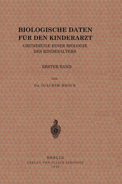 Produktbild: Biologische Daten f&uuml;r den Kinderarzt