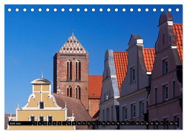 Produktbild: Deutsche Hansest&auml;dte - L&uuml;beck Wismar Rostock Stralsund (Tischkalender 2026 DIN A5 quer), CALVENDO Monatskalender