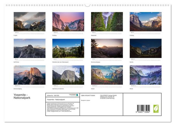Produktbild: Yosemite - Nationalpark (hochwertiger Premium Wandkalender 2026 DIN A2 quer), Kunstdruck in Hochglanz