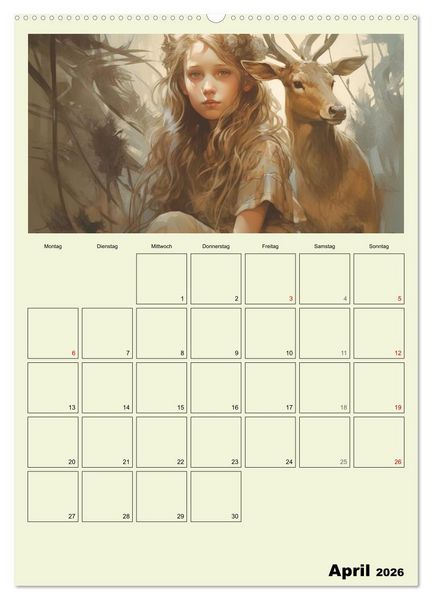 Produktbild: Im Zauberwald. Mystische Fabelwesen (hochwertiger Premium Wandkalender 2026 DIN A2 hoch), Kunstdruck in Hochglanz