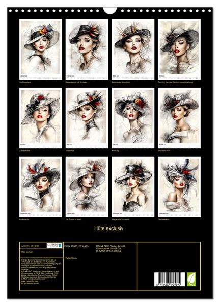 Produktbild: H&uuml;te exclusiv (Wandkalender 2026 DIN A3 hoch), CALVENDO Monatskalender