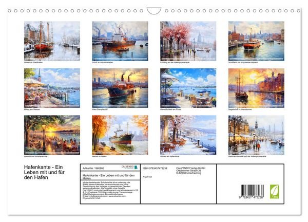 Produktbild: Hafenkante - Ein Leben mit und f&uuml;r den Hafen (Wandkalender 2026 DIN A3 quer), CALVENDO Monatskalender