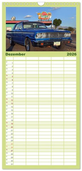 Produktbild: Familienplaner 2026 - Route 66 im S&uuml;dwesten mit 5 Spalten (Wandkalender, 21 x 45 cm) CALVENDO
