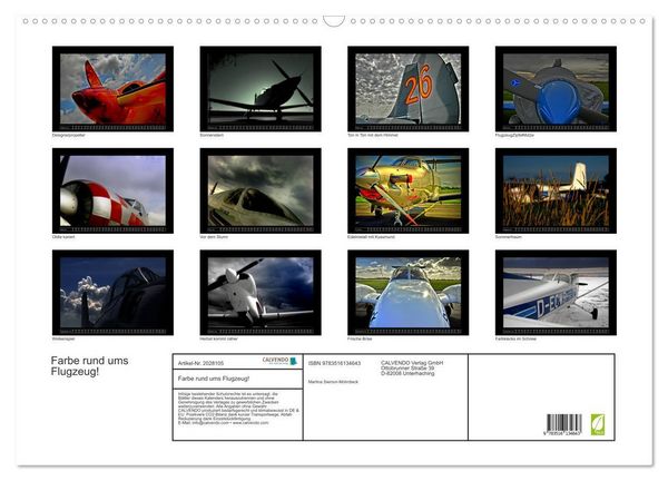 Produktbild: Farbe rund ums Flugzeug! (Wandkalender 2026 DIN A2 quer), CALVENDO Monatskalender