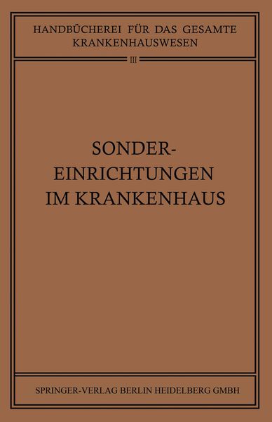 Produktbild: Sondereinrichtungen im Krankenhaus