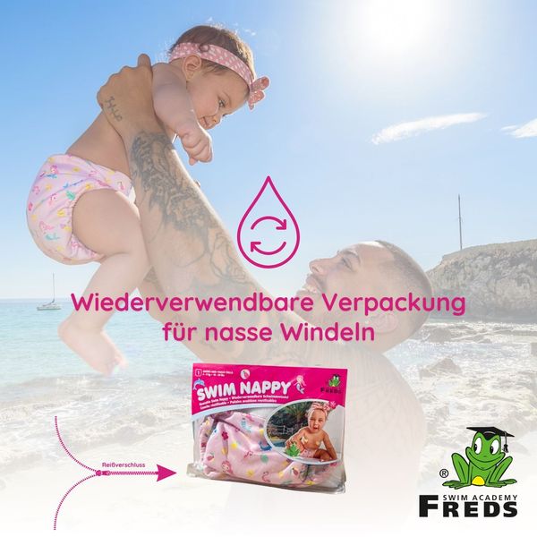Produktbild: Freds Swim Nappy Schwimmwindel, wiederverwendbar, pink, Gr&ouml;&szlig;e 2: 9-16 kg