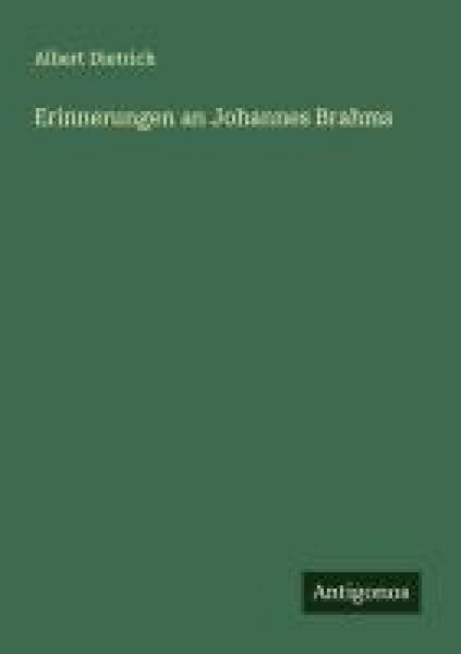 Produktbild: Erinnerungen an Johannes Brahms