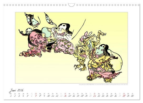 Produktbild: Kawanabe Kyosai - Einhundert D&auml;monen Kunstkalender (Wandkalender 2026 DIN A3 quer), CALVENDO Monatskalender