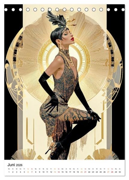 Produktbild: Art Deco - Glamour, Geometrie und Goldstaub (Tischkalender 2026 DIN A5 hoch), CALVENDO Monatskalender