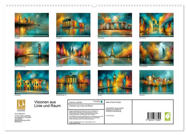 Produktbild: Visionen aus Linie und Raum (hochwertiger Premium Wandkalender 2027 DIN A2 quer), Kunstdruck in Hochglanz