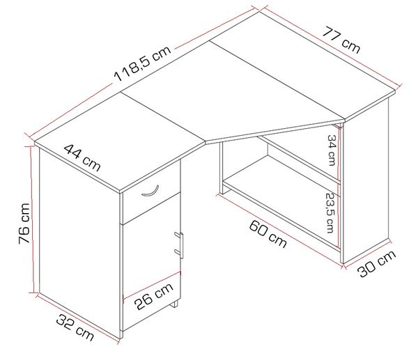 Produktbild: Holz Eckschreibtisch Schreibtisch B&uuml;rotisch Linzia