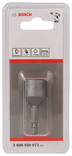 Produktbild: Bosch Accessories 2608550072 Steckschl&uuml;ssel-Maschinenaufnahme 17 mm Antrieb 1/4" (6.3 mm) 50 mm 1 St.