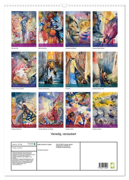 Produktbild: Venedig, verzaubert (Wandkalender 2026 DIN A2 hoch), CALVENDO Monatskalender