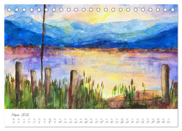 Produktbild: Oberbayerns Seen in Farbe - mit Pinsel und Farbe an den Ufern bayerischer Seen (Tischkalender 2026 DIN A5 quer), CALVENDO Monatskalender