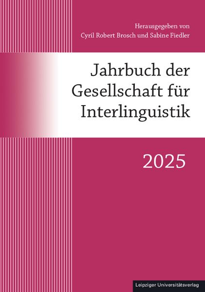 Produktbild: Jahrbuch der Gesellschaft f&uuml;r Interlinguistik