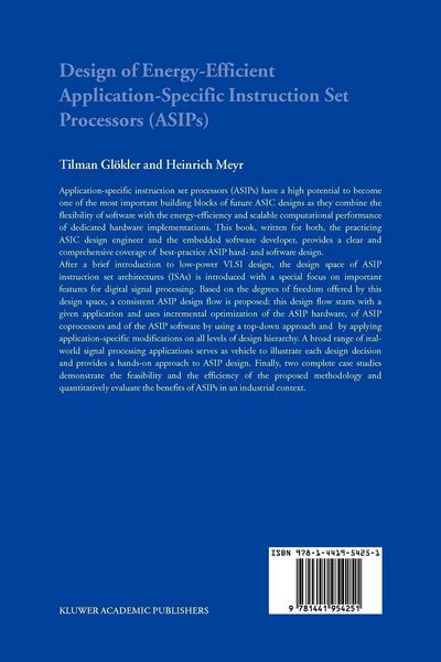 Produktbild: Design of Energy-Efficient Application-Specific Instruction Set Processors