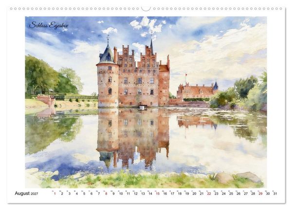 Produktbild: Schl&ouml;ssertour durch D&auml;nemark (hochwertiger Premium Wandkalender 2027 DIN A2 quer), Kunstdruck in Hochglanz