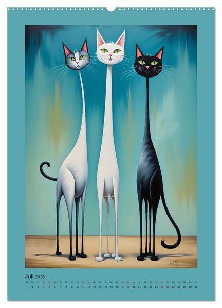 Produktbild: Buntes Katzenvolk (hochwertiger Premium Wandkalender 2026 DIN A2 hoch), Kunstdruck in Hochglanz
